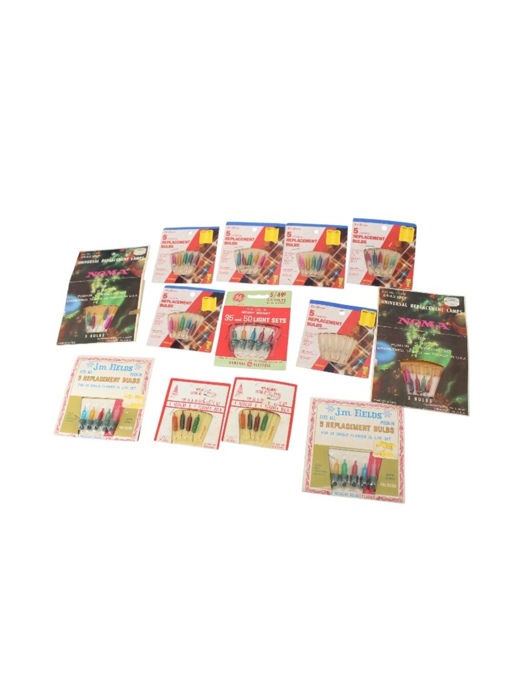 Noma Fields universal replacement bulbs GE midget 13 Vintage Packages 94329